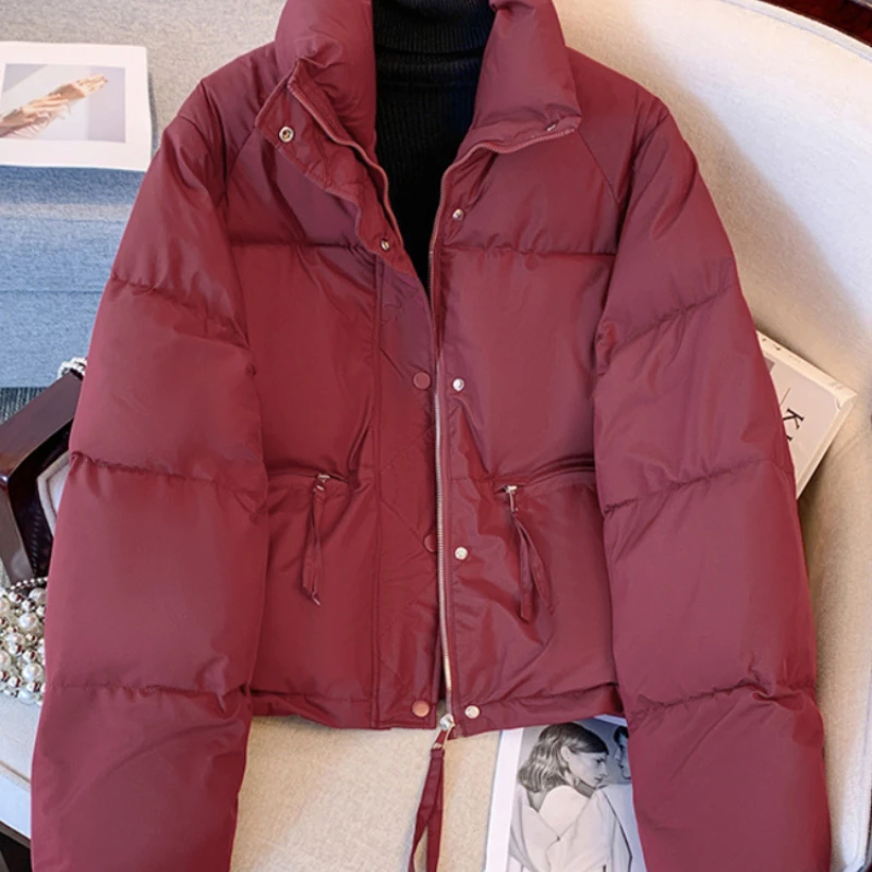 Damen jacke neue koreanische Version Stehkragen kurze, mit Baumwolle gepolsterte Jacke, die warme Parkas Winter jacken für Damen mantel verdickt