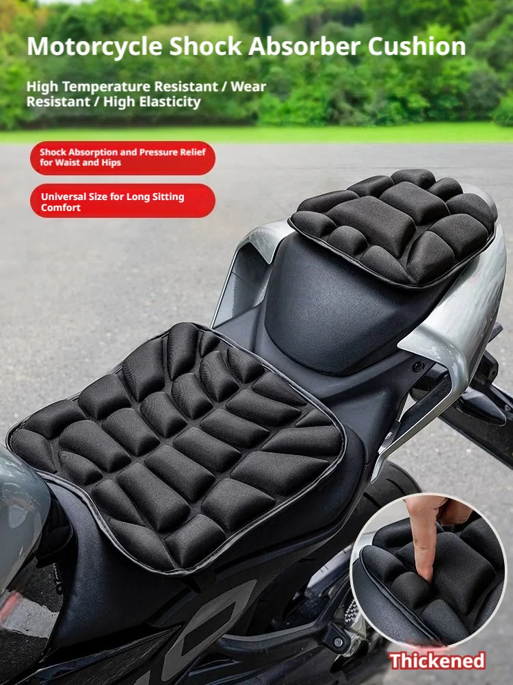 BLALION Universelles 3D-Motorrad-Sitzkissen, atmungsaktiver EVA-Schaumstoff, stoßdämpfender Sitzbezug, Entlastung für Motorräder, Elektrofahrräder – Detail 1
