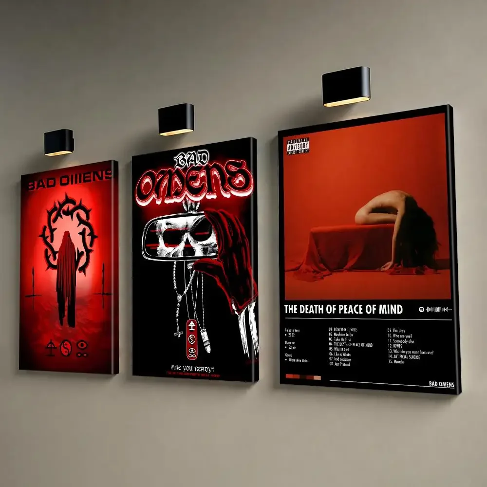 Band B-Bad O-Omens Framed Wall Painting Canvas Poster Wall Art HD Print Home Decor Room Decoration Artwork Gift Wood Frame