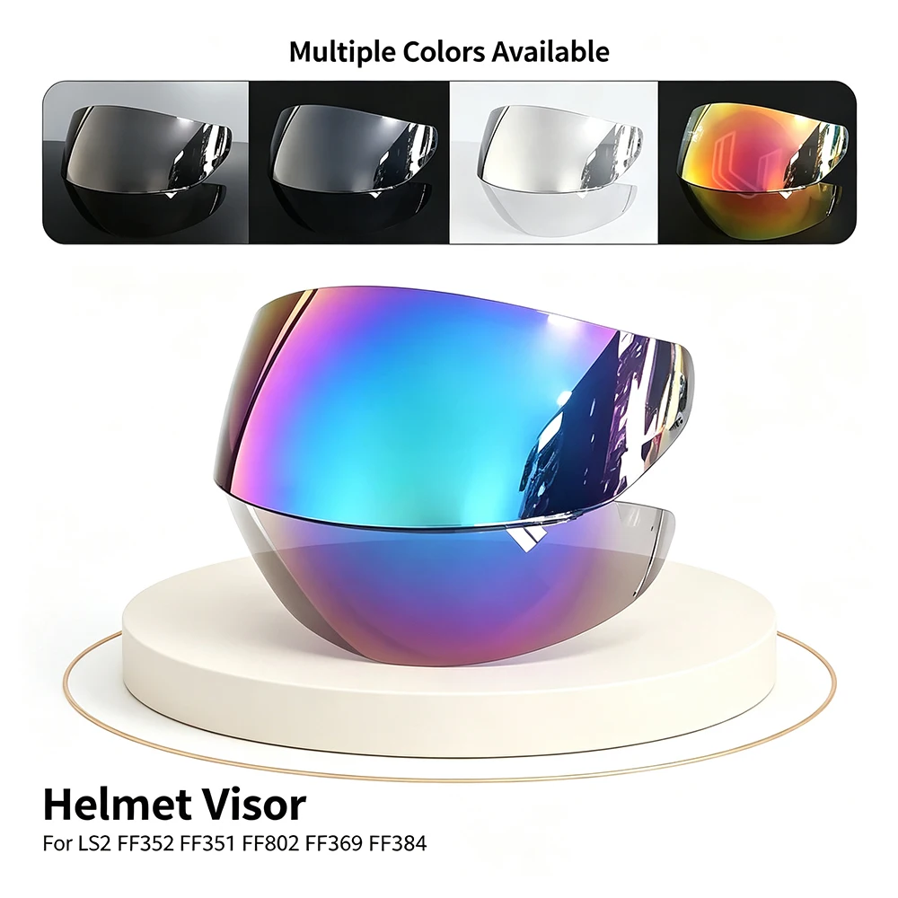 Helmet Visor For LS2 FF352 FF351 FF802 FF369 FF384 Motorcycle Helmet Visor goggles plating silver red Replacement Lens