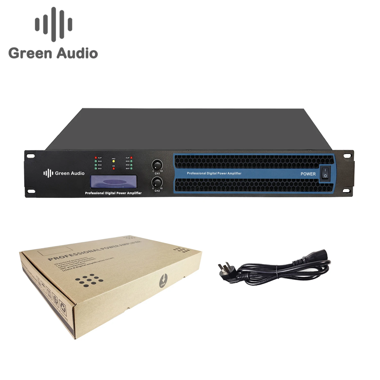 GAP-S1700 prezzo di fabbrica di vendita caldo 1.5U 2*600W amplificatore audio nuovo design di apparecchiature audio con schermo di visualizzazione