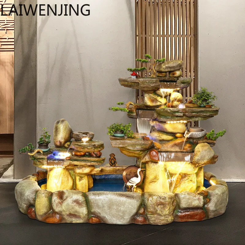 LYY  Artificial Mountain Water Fountain Living Room Balcony Decoration Wealth-Attracting Courtyard Villa Floor Landscape
