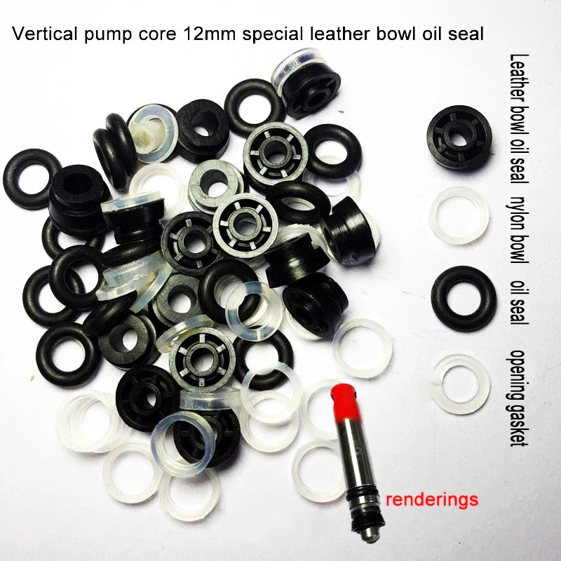 5 Sets Vertical Jack Pump Core Oil Seal Gasket Old-fashioned Leather Bowl 12mm Car Repair Tool Accessories