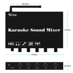 Sound Town Wireless Microphone Karaoke Mixer System con HDMI Optical (Toslink), audio da 3.5mm, supporta Smart TV(SWM16-MAX)