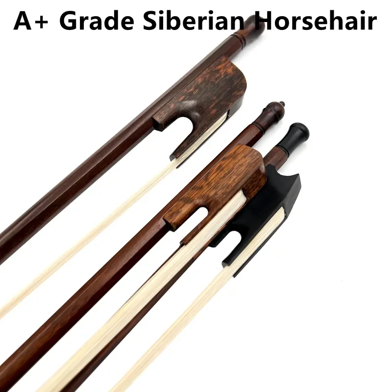 Top quality Baroque Style blackwood snakewood 4/4 violin viola cello bow Fiddle Bow,Siberian horsetail horsehair,violin parts