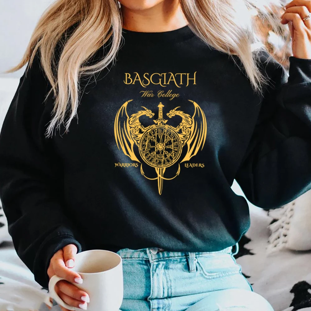 Basgiath War College Sweatshirt Fourth Wing Dragon Rebecca Yoros Hoodie Warrior Leader SJM Merch Cool Dragon Crewneck Sweatshirt