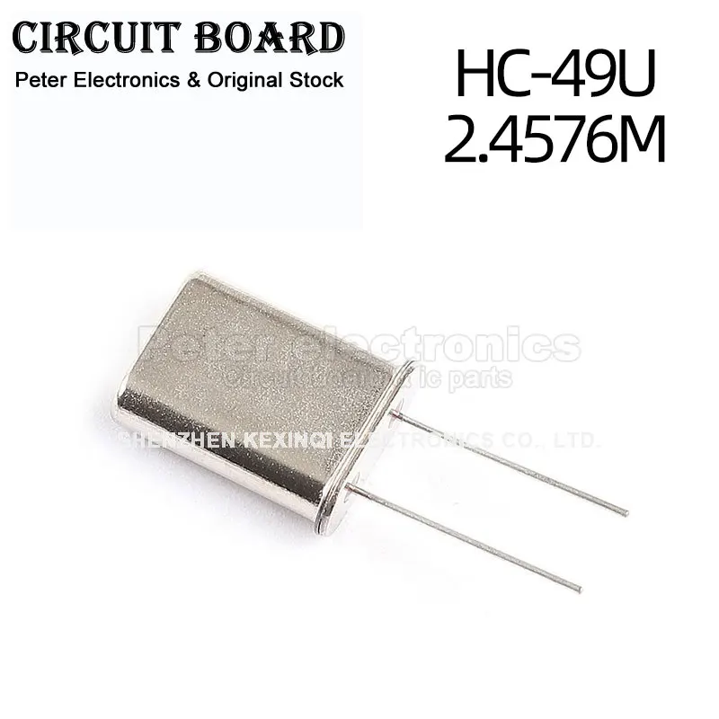 5PCS Crystal Oscillator 2.4576M Dip 2pin 2.4576MHz HC-49U Quartz Crystal Passive Crystal Oscillator