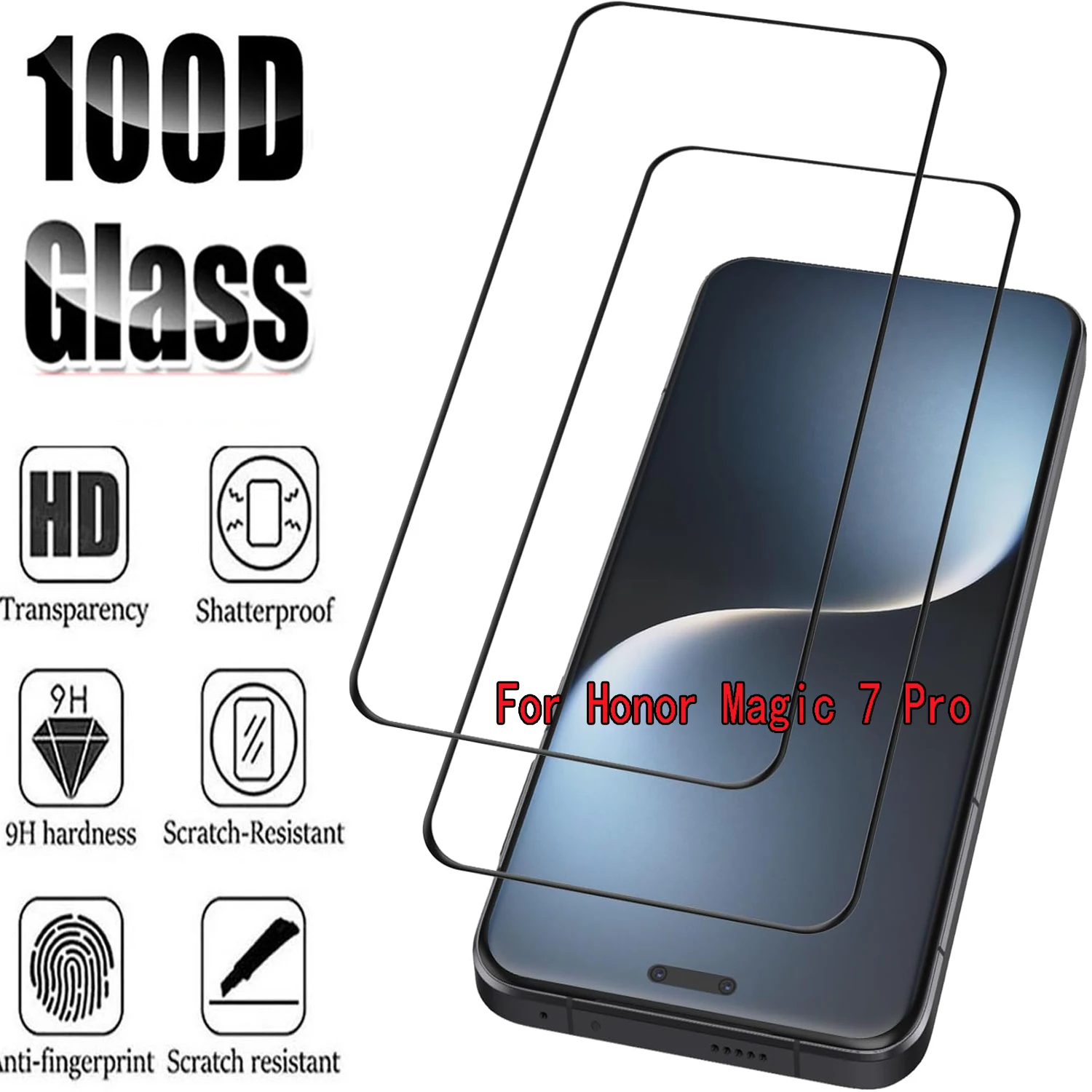 

2/4Pcs Screen Protector For Huawei Honor Magic 7 Lite/Magic 7 Pro 3D Curved Ultrasonic Fingerprint Tempered Glass