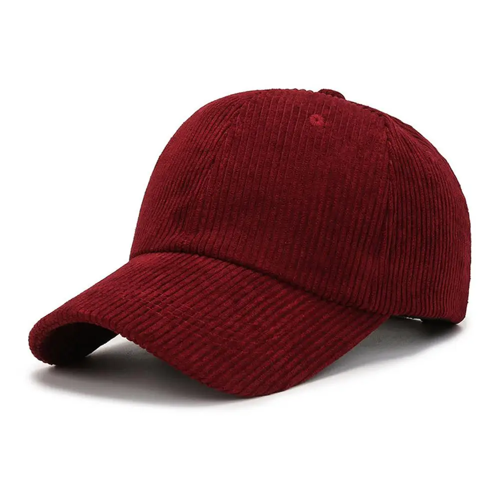 Spring Autumn Corduroy Baseball Cap For Women Men Unisex Vintage Solid Snapback Baseball Hat Sport Winter Adjustable Trucke P2R7