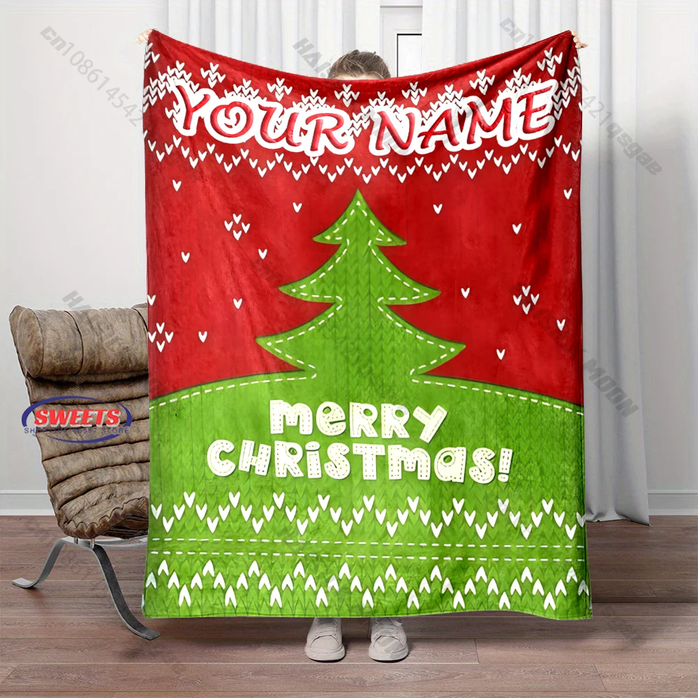 Embroidery Towel - Personalized Custom Name Knitted Style Christmas