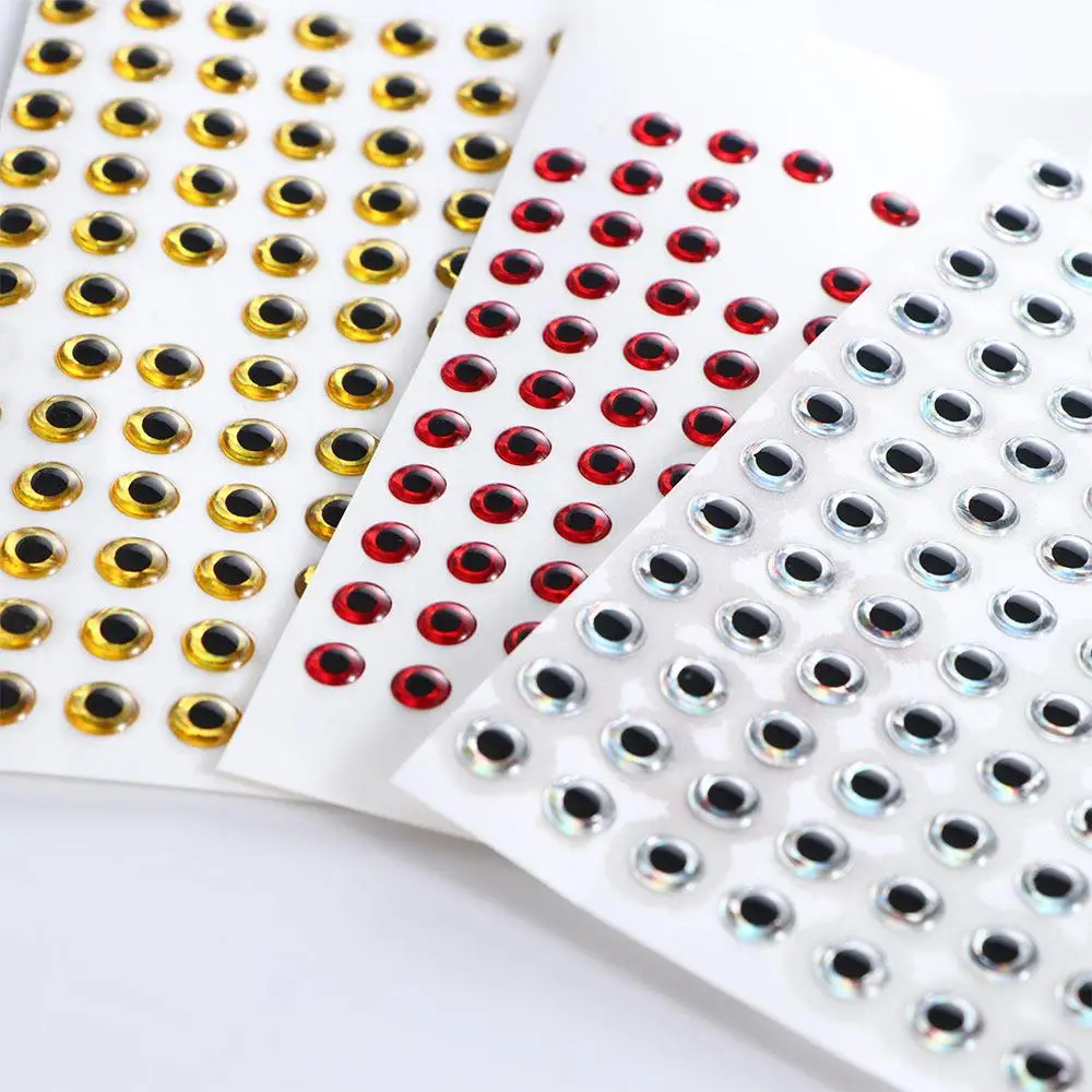 

Fly Fishing 100pcs/lot Simulation 3mm 4mm 5mm 6mm Holographic Artificial Fish Eyes 3D Fish Eyes Fishing Lure Eyes DIY Eyes