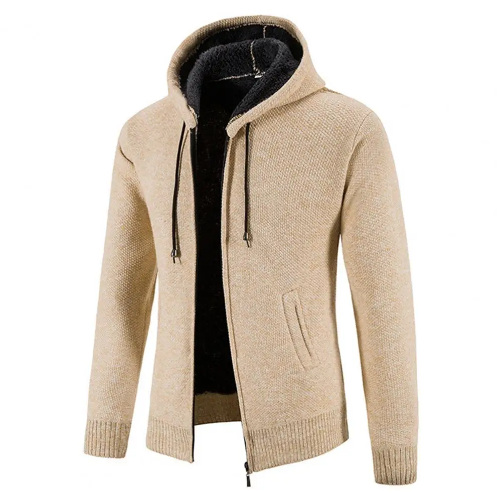

Winter Men Sweater Coat Plush Outerwear Male Knitted Sweatercoat Thick Cardigan