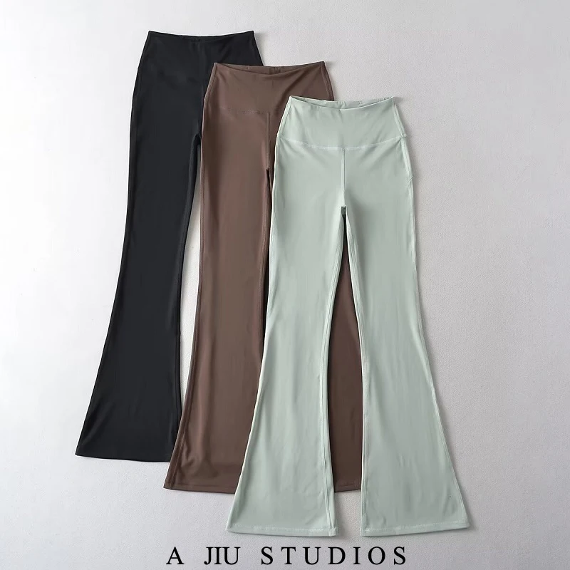 Hoge taille Bell Bot yogabroek Dames Fitn Spor Afslankende Butt Lifting-broek Vier naald Six Tead Street Sle