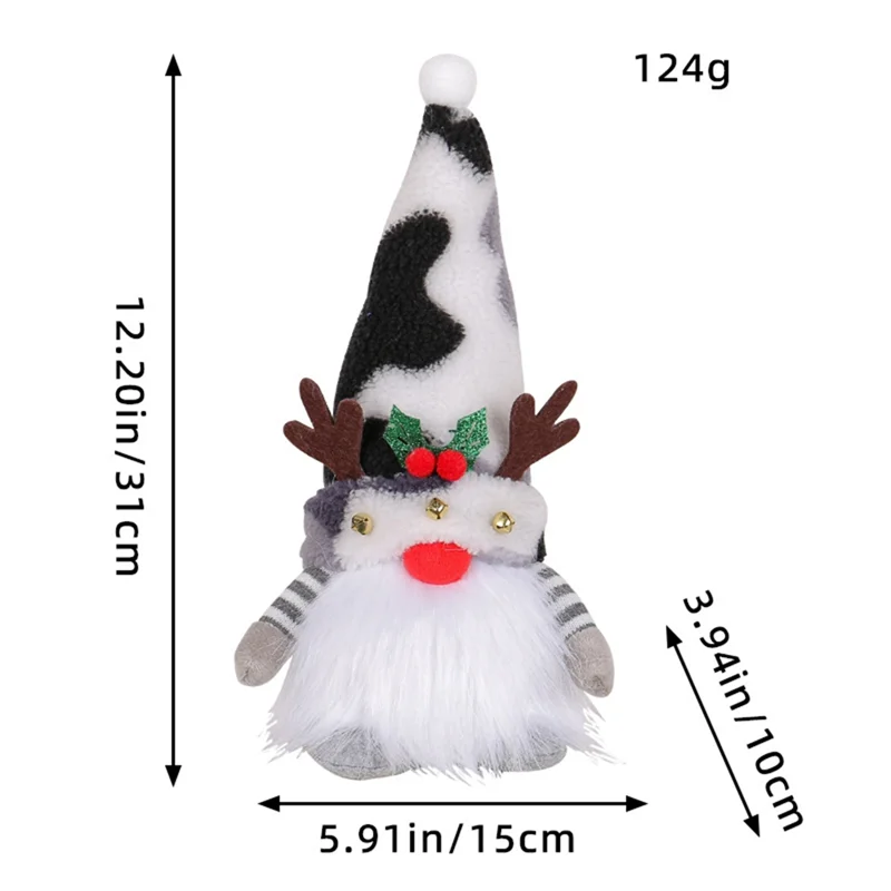 AA80-Navidad Gnomo muñeca astas con luces muñeca Rudolph adornos enanos luminosos para el hogar regalos de Navidad de Año Nuevo