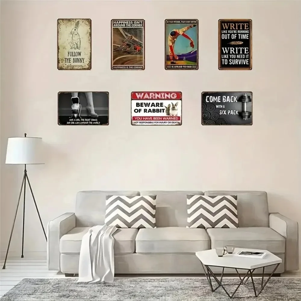 8×12Inch Customizable Vintage Metal Tin Plaque Custom Photo Text Logo Easy Install No Wiring Waterproof Wall Decor for Home Bar