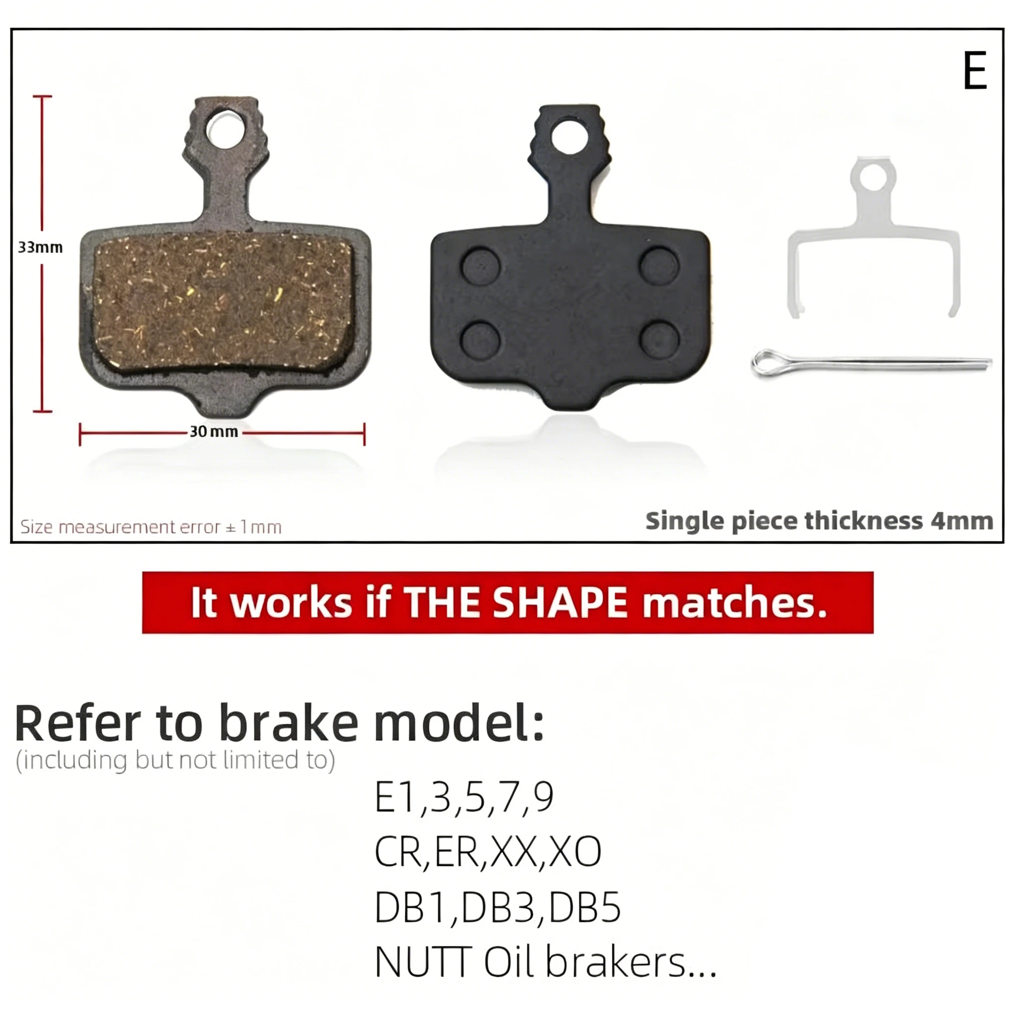 1 Paar hydraulische Scheibenbremsbeläge aus Kunstharz für Mountainbikes, geeignet für Shimano SRAM AVI Hayes Magura Parts – Detail 4