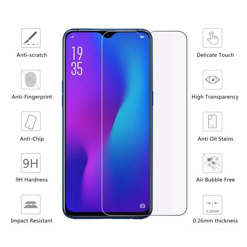 For OPPO RX17 Neo AX7 Pro A1k A5s Realme C2 X Lite X2 XT 3 5 Tempered Glass Protective 9H Screen Protector Glass  Film Cover