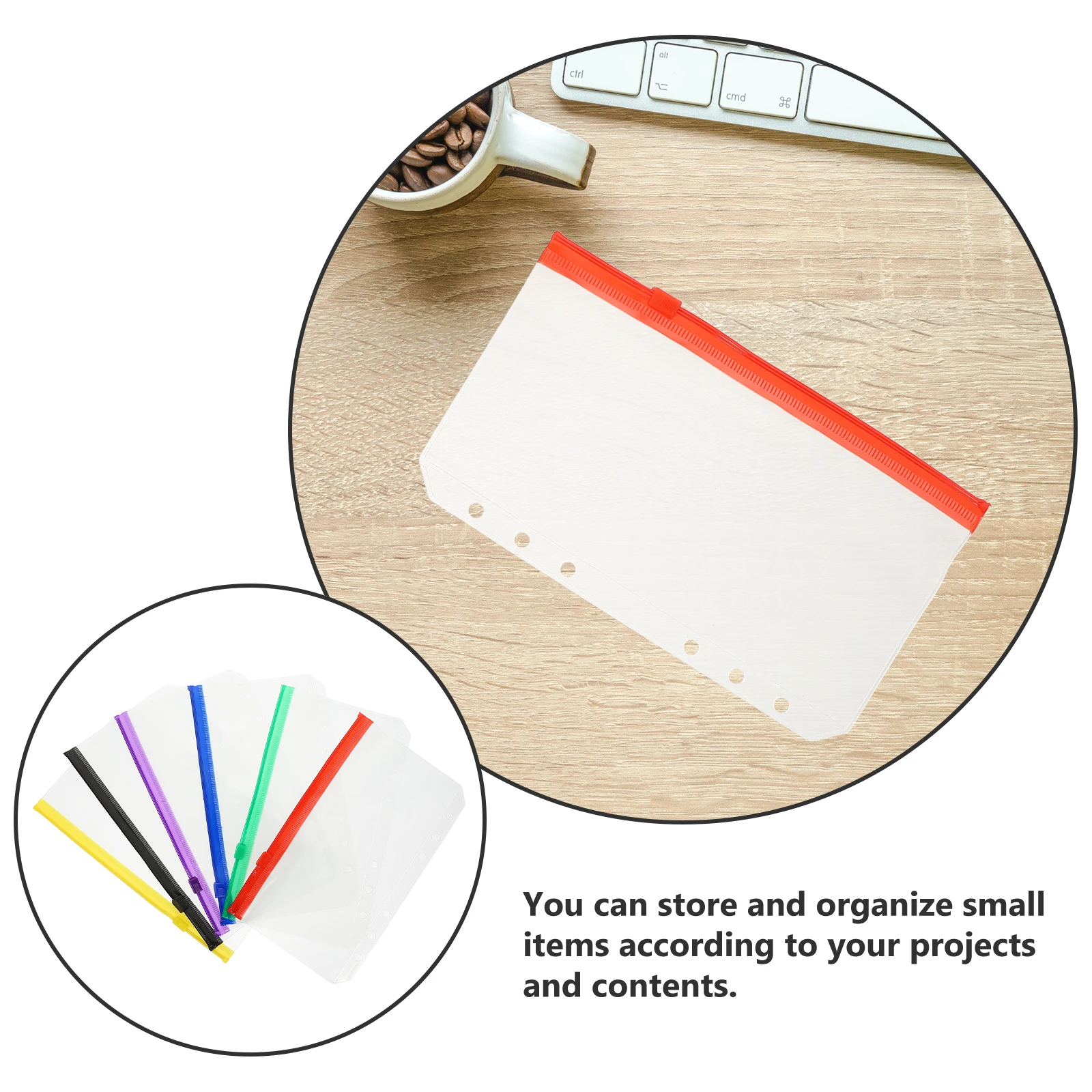 

12 Pcs A6 Loose Leaf Binder Zipper Pockets Refill Notebook Storage Bag PVC Document Organizer Pocket File Folder