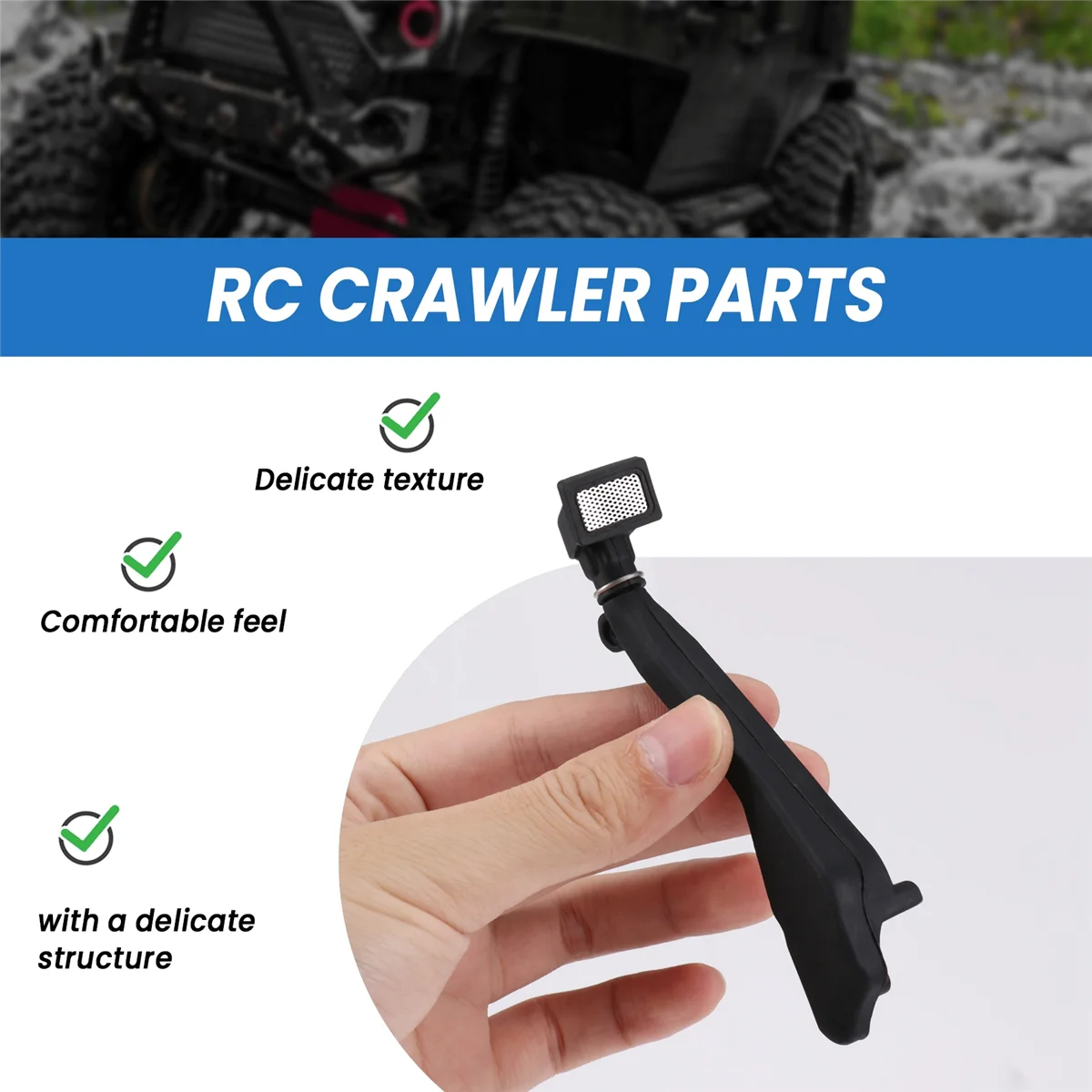 T89C Black Rubber Snorkel for 1/10 RC Crawler Car -4 TRX4 T4 Accessories