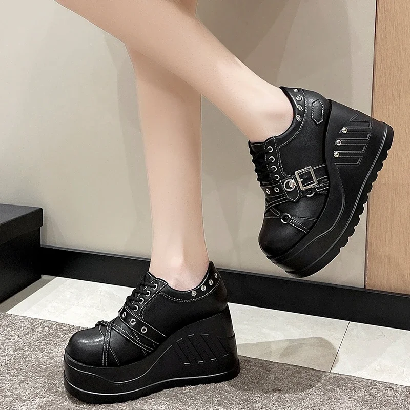 أحذية نسائية الشرير القوطية مضخات منصة ماري جين أحذية للنساء إسفين عالية الكعب حفلة تأثيري مصمم لوليتا أحذية Zapatos