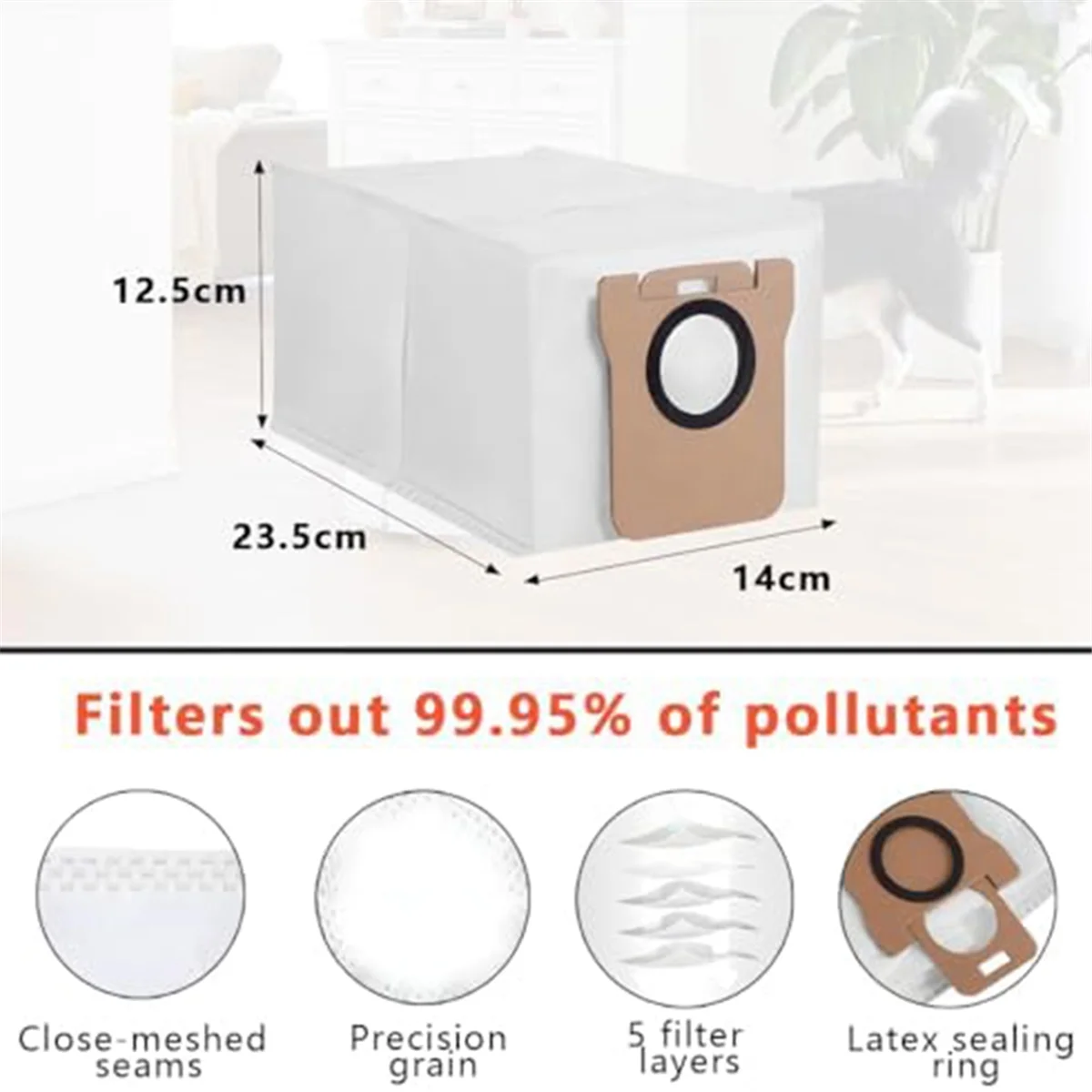 Staubbeutel-Mopptücher für Dreame L10S Ultra L10 Ultra L10 Prime L20 Ultra, 6 Staubsaugerbeutel, Nass-Mopp-Pads