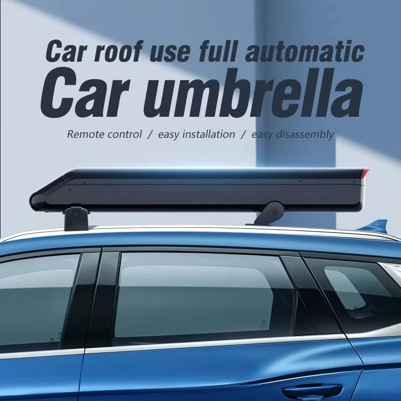 Outdoor in Stock 3.8m Portable Anti-UV Automatic Folding Sun Shade Rooftop Car Cover Car Umbrella Custom Logo Size - view 3