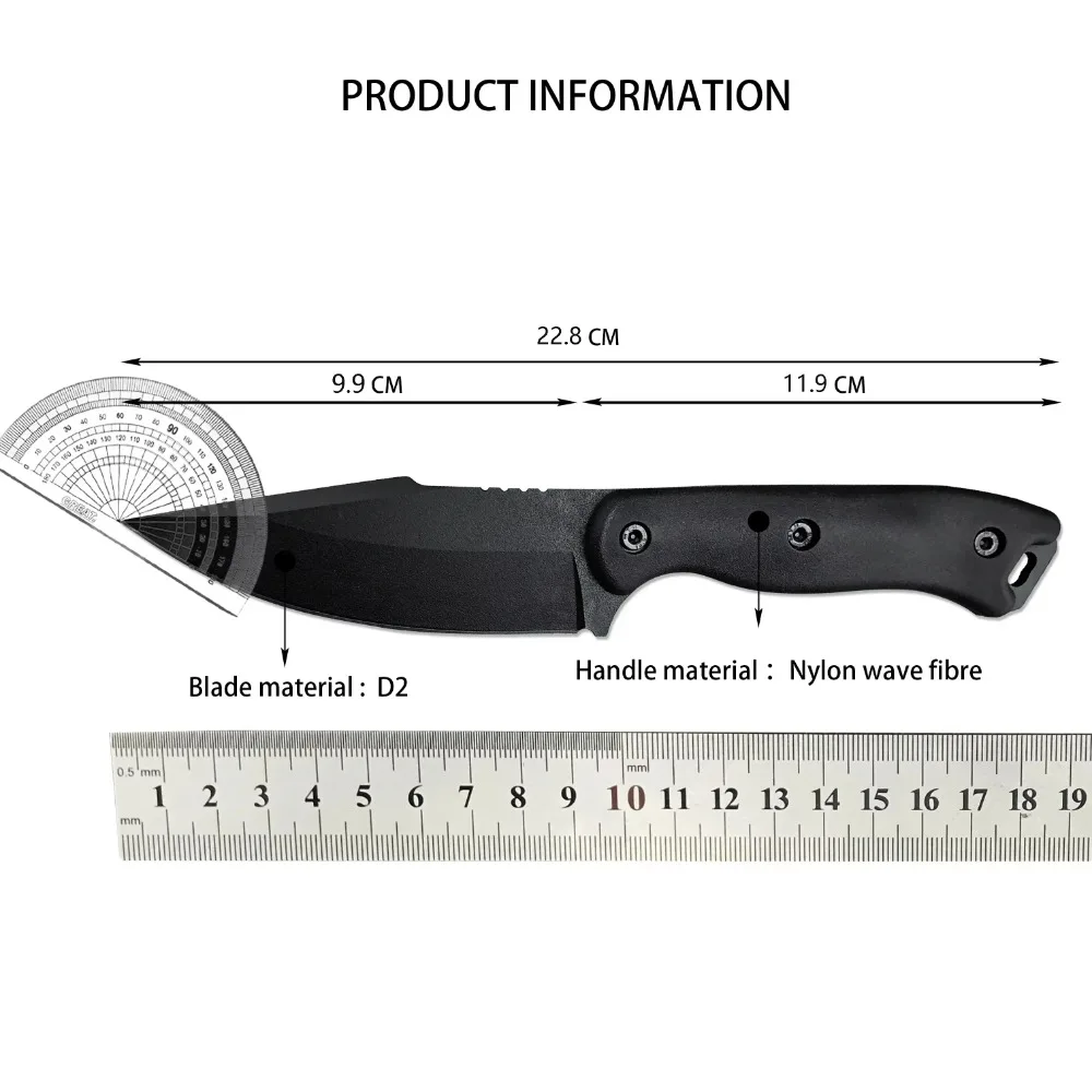 Kabar BK18 D2 Blade Nylon Fiberglass Handle High Quality Hidden Tang Knife EDC Hunting Camping Tactical with Kydex Sheath