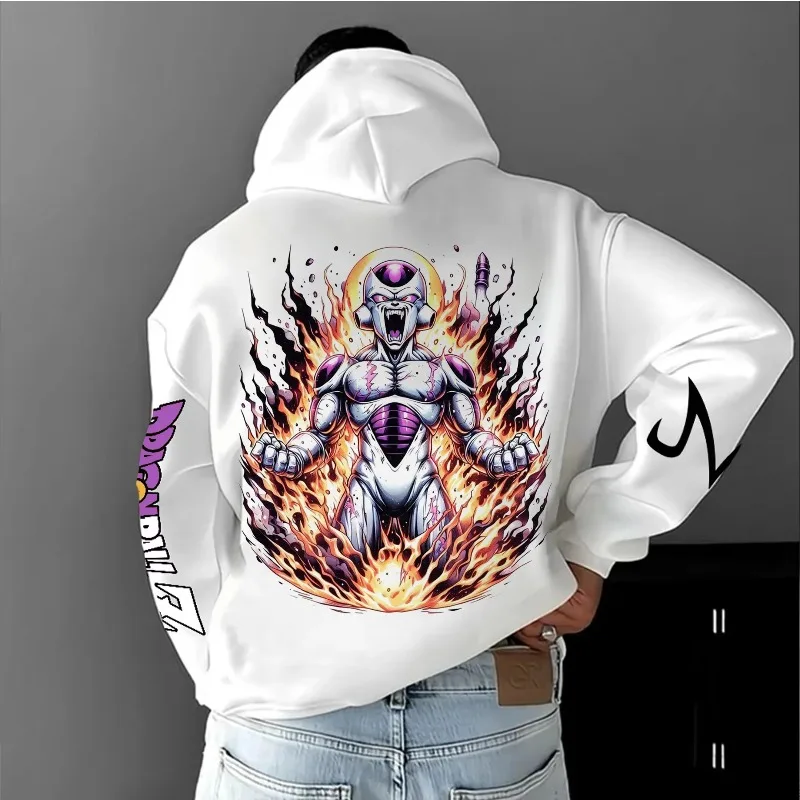 2025 Autumn/Winter Men's Hoodie Cool Dragon Ball Animation Printed Street Wear Casual Daily Versatile Jumper Parent Child Top