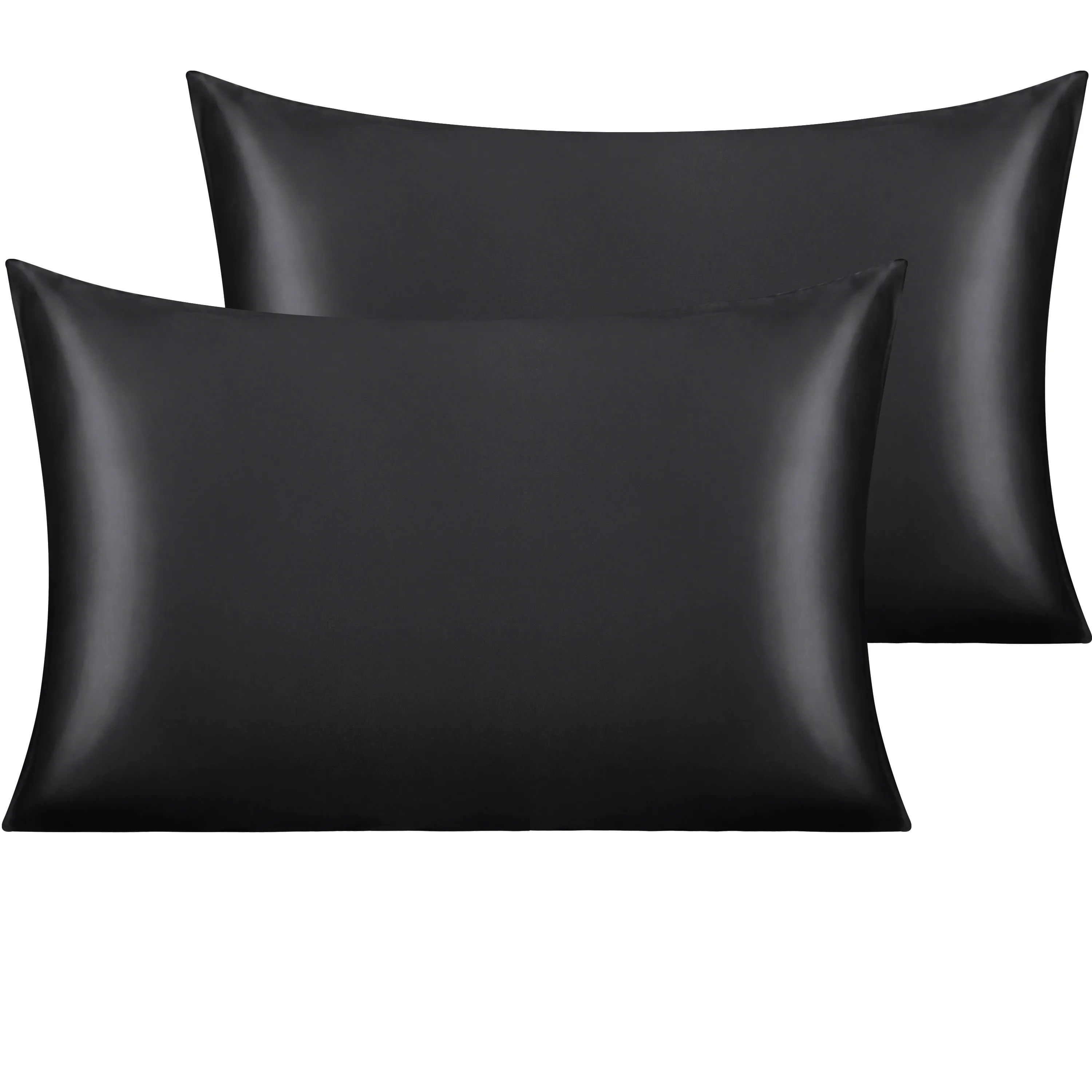 

Ntbay 2 Pack Silky Satin Standard Pillowcases for Hair and Skin, Luxury and Soft Pillow Cases with Envelope Closure