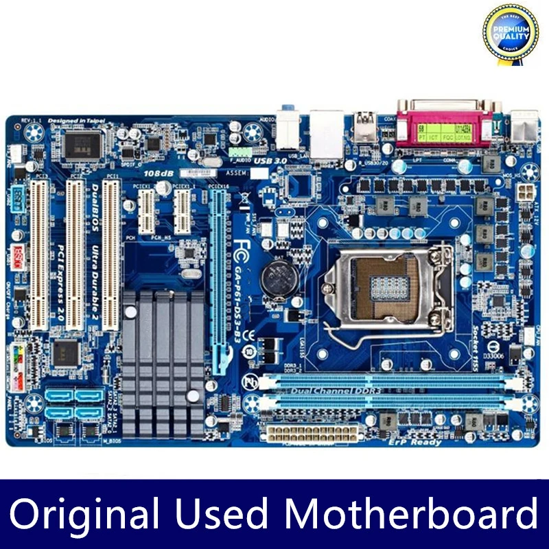 For Used GA-P61-DS3-B3 P61-DS3-B3 Motherboard Desktop LGA1155 H61 Socket LGA 1155 i3 i5 i7 16GB DDR3 Original Mainboard