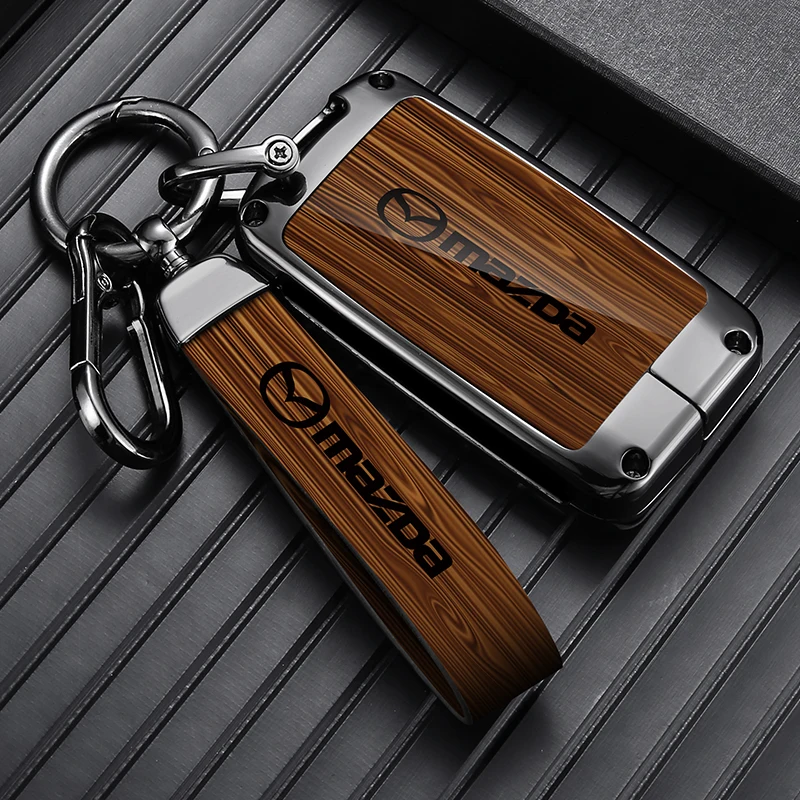 Leather Car Smart Key Case Cover Shell Fob For Mazda 3 Alexa CX-30 CX30 CX4 CX5 CX-5 CX-8 2019 2020 Keychain Auto Accessories