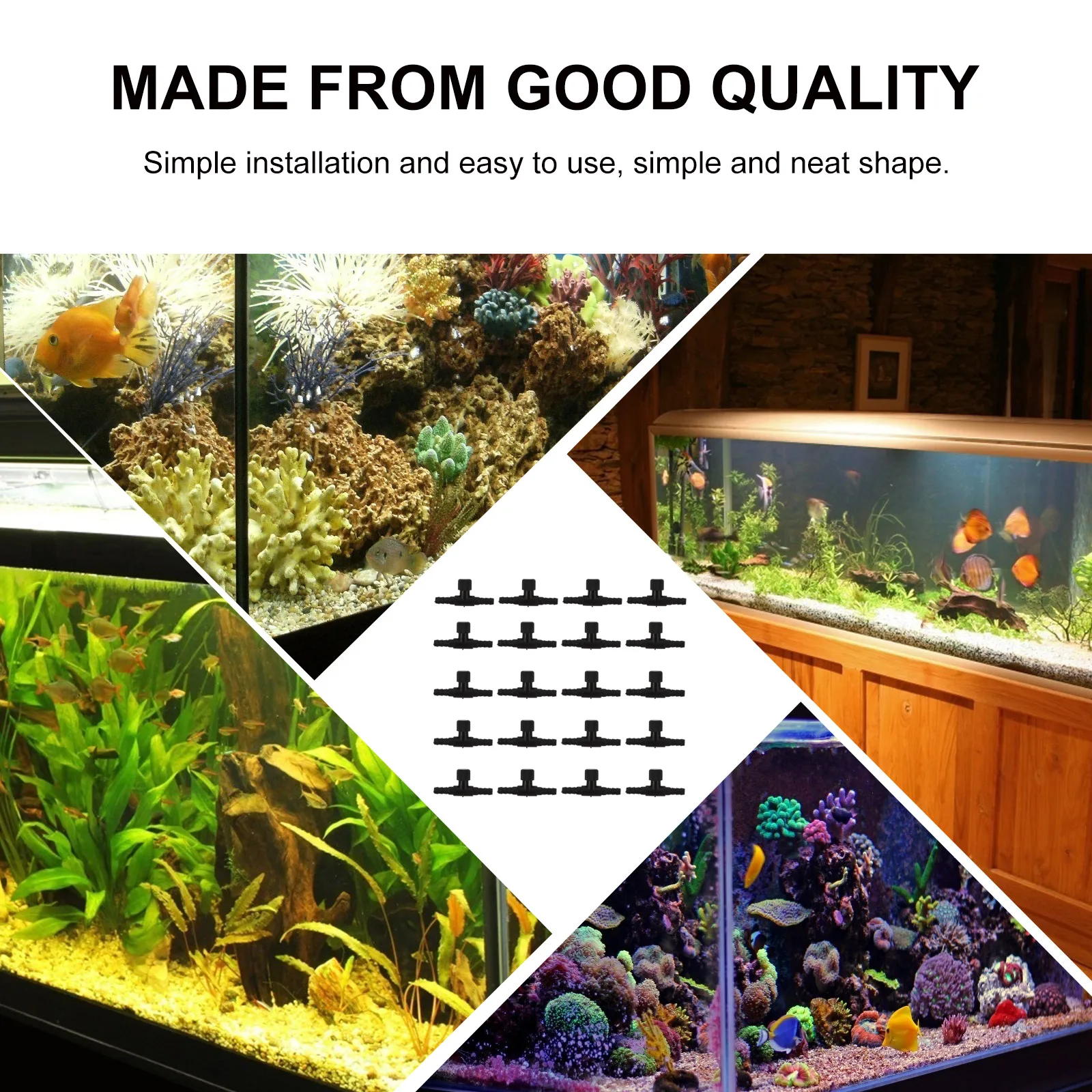 

30 Pcs Fish Tank Direct Air Valve Aquarium Tubing Pump Plastic Filter Connector