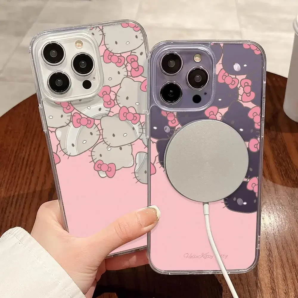 Kitty Cat Iphone 16 Pro Max เคส Iphone 16/15/14/13/12/11/x/xs/xs Max เคสโทรศัพท์สําหรับเด็กผู้หญิง Hello Kitty อุปกรณ์เสริมแฟชั่น