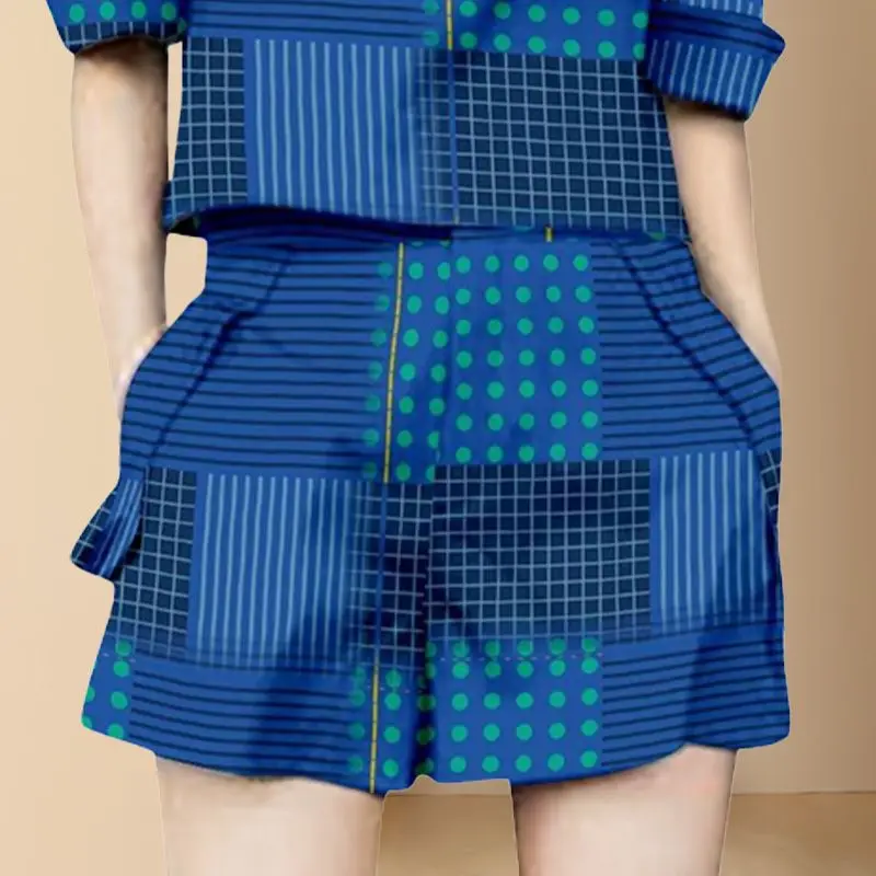 Casual Fashion Set Women's Summer New Print Short Sleeve Short Pants Two Piece Set  set women 2 pieces