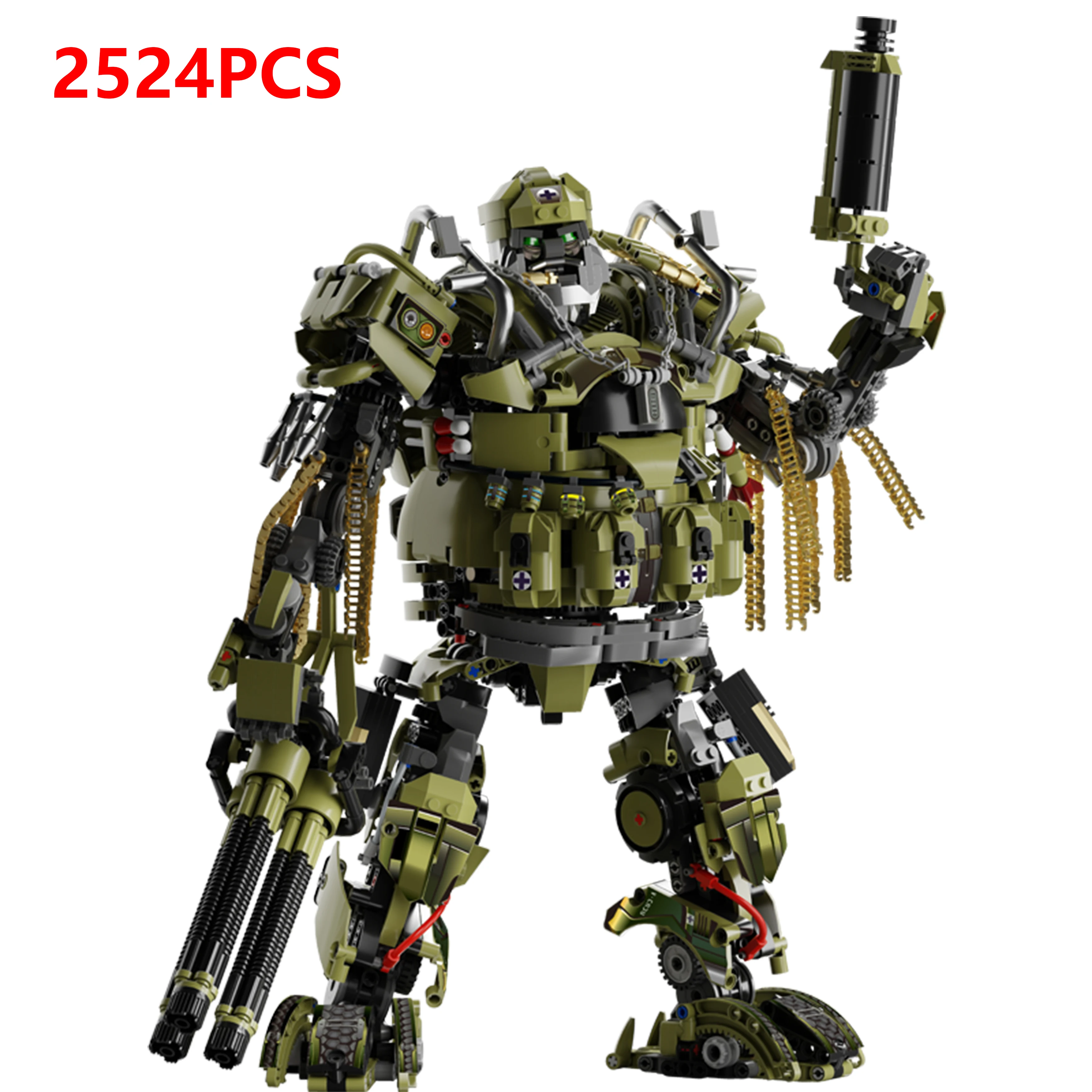 

2524PCS Mechanical Sergeant Warrior Model Kit Hero Mecha Action Figure Building Blocks Toy Collectible Display Gift Model Gift
