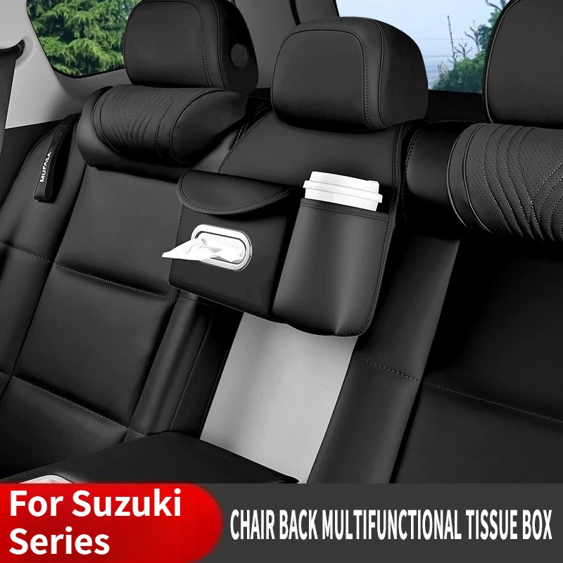 Car Backrest Tissue Bag Drink Holder For Suzuki Swift Vitara S-Cross Jimny Auto Seat Back Hanger Napkin Storage Car Accessories
