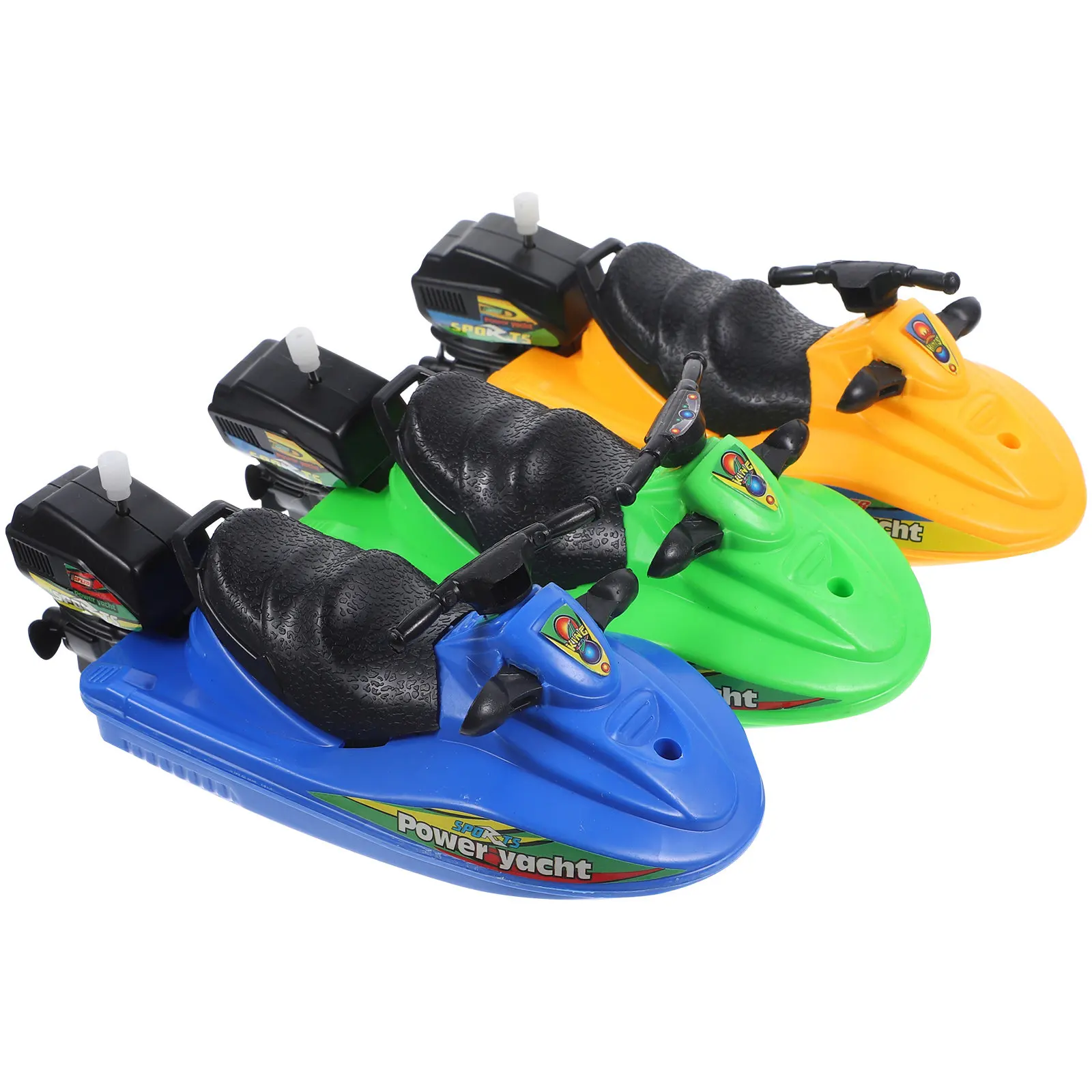 Set di 3 Giocattoli da Bagno a Forma di Barca a Motore per Bambini, Galleggianti per Vasca