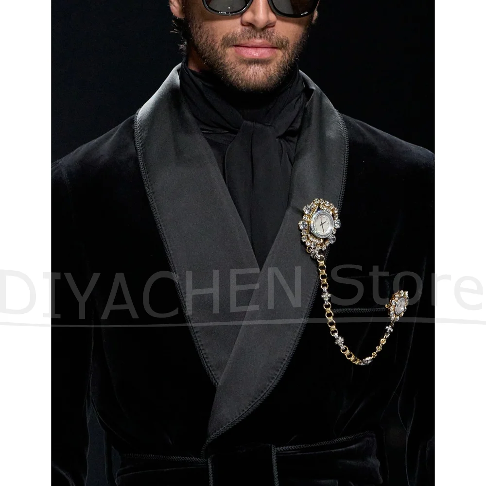 Black Velvet Men Suit Blazer 1 - đánh giá và giá Men'S Formal Wear Belt