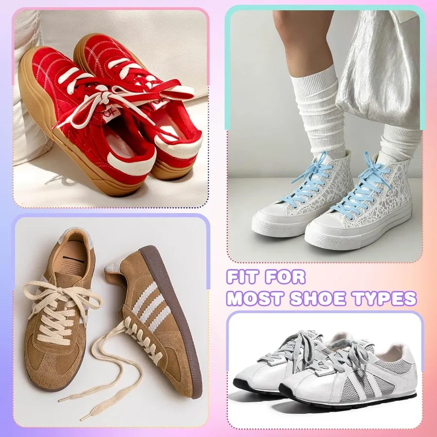 قطن مسطح للأحذية الرياضية: 2 P أربطة أحذية رياضية صلبة