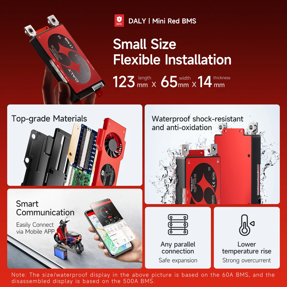 Daly 4S BMS inteligente Lifepo4 12V 100A 3S 8S 24V 40A 60A 150A 16S 48V 200A 250A BMS Bluetooth Li-ion 3,7 V 3,2 V