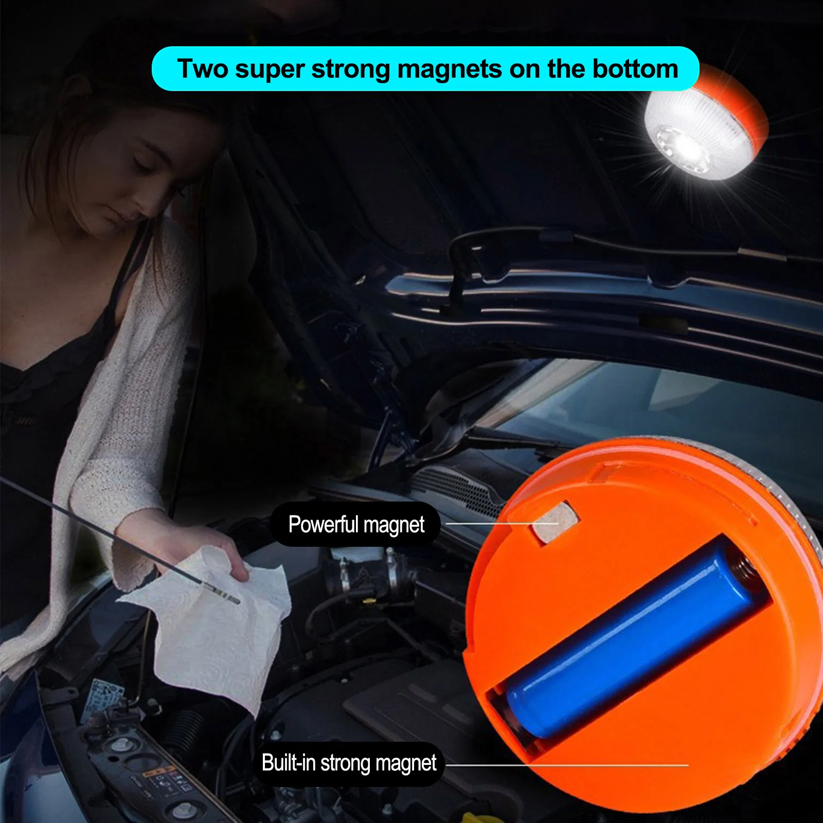 1 قطعة V16 ضوء الطوارئ سيارة قابلة للشحن المغناطيسي التعريفي LED ستروب مصباح يدوي سلامة حادث الطريق مصباح