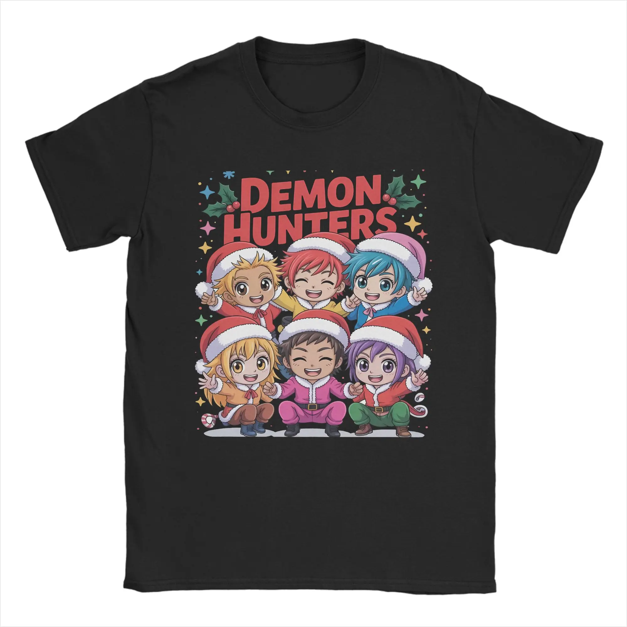 

Новинка Huntrix Merry Christmas Kpop Demon Hunters Xmas футболка мужские хлопковые футболки с коротким рукавом футболка 4XL 5XL одежда