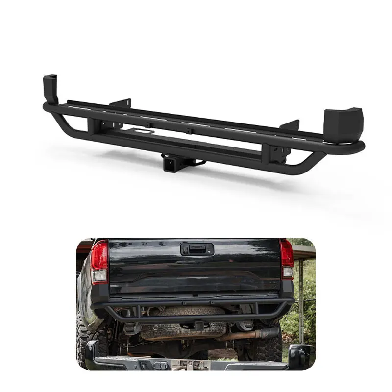 

Steel Off-Road Textured Black Tow Hitch Receiver Rear Bumper, Heavy-Duty 4x4 Accessory for Toyota Tacoma (2016–2023)