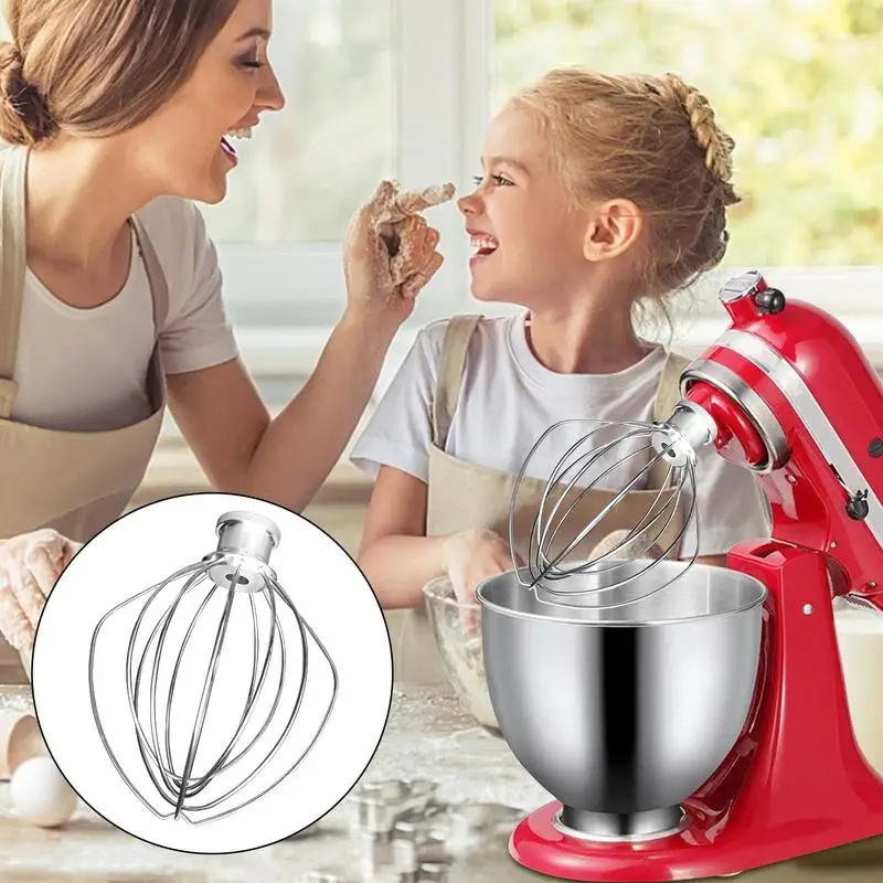 Tilt Head Stand Mixer Wire Whip Egg Cream Stirrer Cakes Mayonnaise Whisk Kitchen Aid Whisk Electric Mixer Attachment For Egg