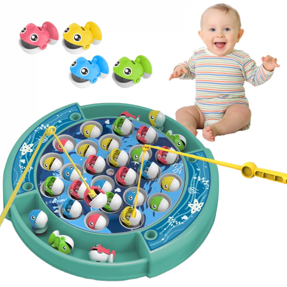 Vissen Spel Speelgoed Voor Peuters Elektrische Roterende Board Met Muziek Fijne Motoriek Training Baby Party Game Speelgoed Voor Kinderen Geschenken