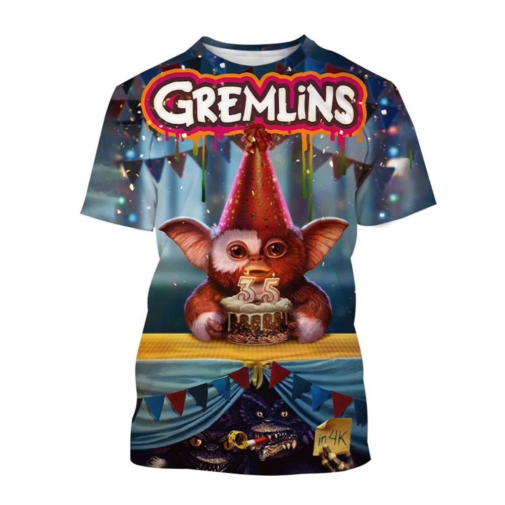 Fashion hot sell new Christmas horror movie Gremlins 3D printed T-shirt puppet monster printed T-shirt men and women Kids Tops