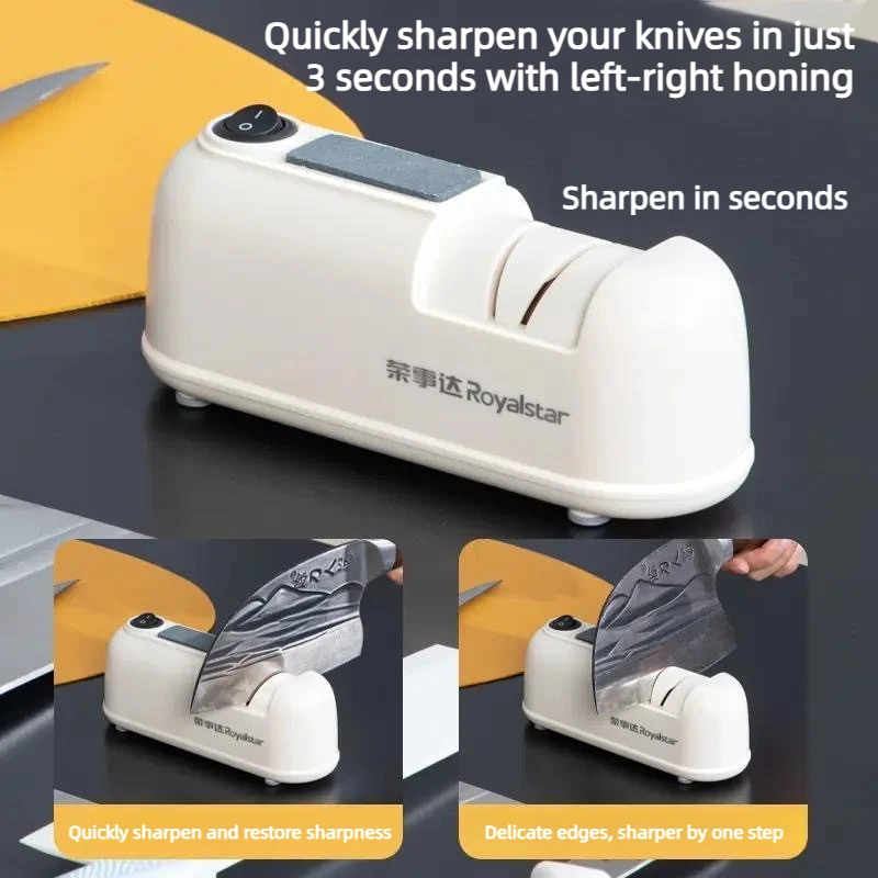 Royalstar Sharpening Stone Knife Sharpener Professional Electric Automatic Multi Functional Three Second Polishing Kitchen Tool