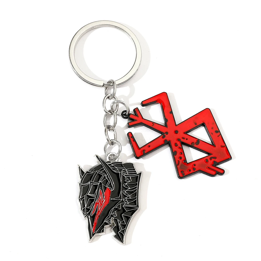 Llavero con Colgante de Espada Berserk Behelit, Insignia, Logotipo, Marca del Sacrificio, Accesorios de Cosplay