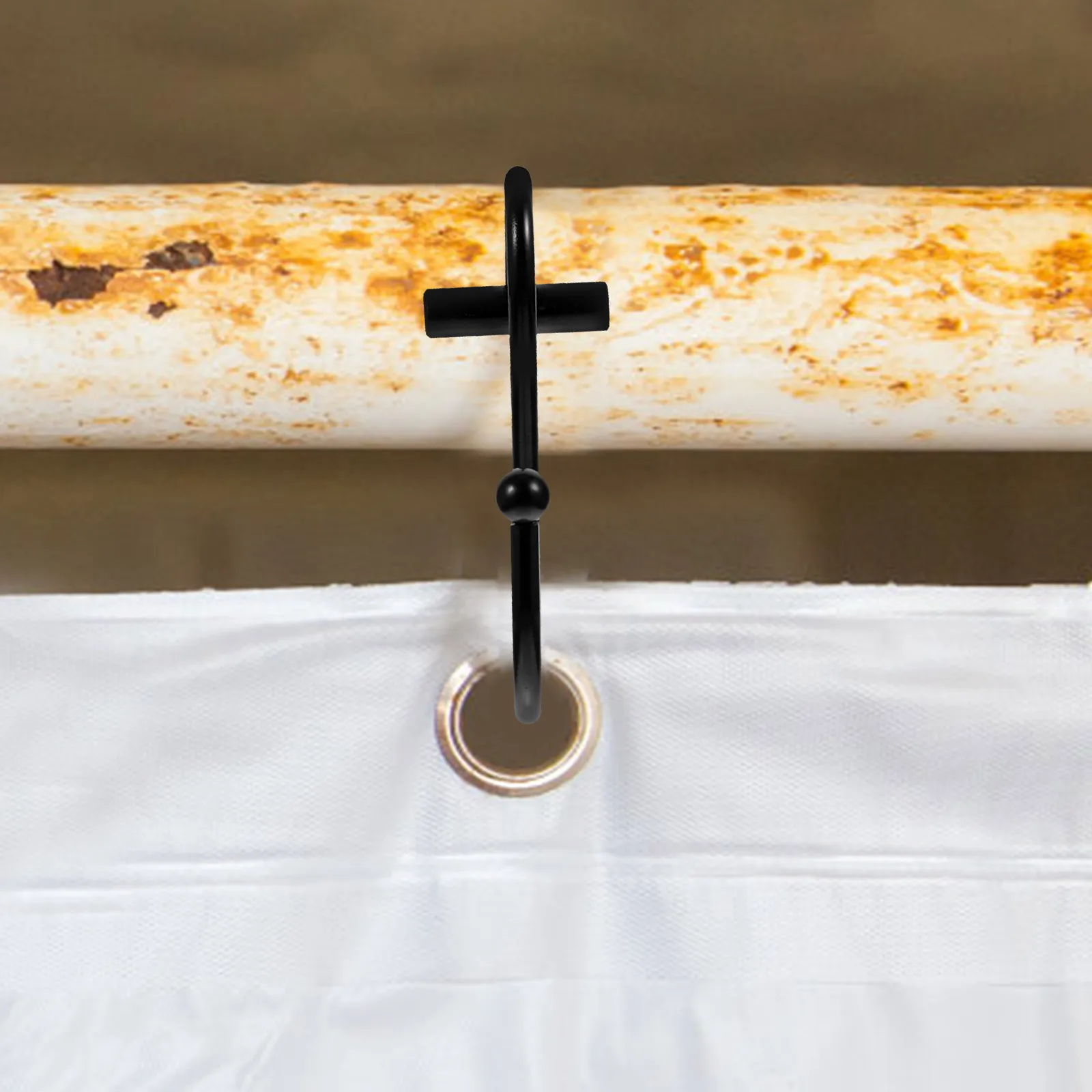 

24Pcs Shower Curtain Hooks Iron Material Sturdy Construction for Curtain Holdbacks Secure Suspension No Damage to Surfaces Fine