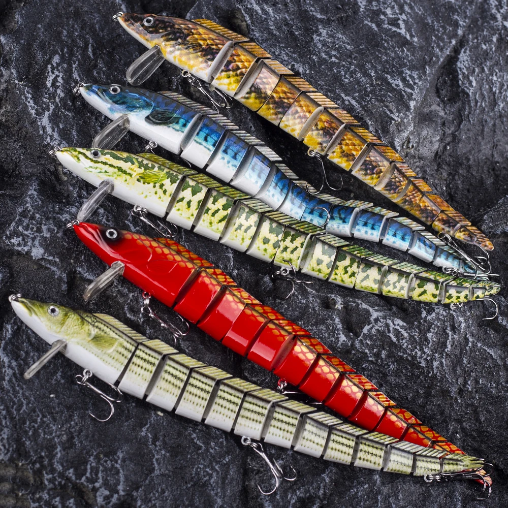 Chan\'s Huang 1PCS  S-Shape Action Snake Multi Jointed Swimbait 23CM 42G / 9INCH 1.48OZ Lifelike Eel Fishing Lure Artificial Bait